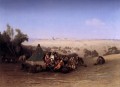 Un campement d’Arabe sur le mont des Oliviers avec Jérusalem au delà de l’orientaliste arabe Charles Théodore Frère
